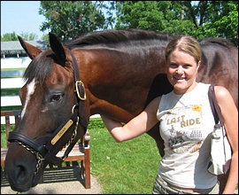 Dr Sarah Seitz, our resident veterinary guest columnist with inaugural Dubai World Cup winner Cigar, at the Kentucky Horse Park