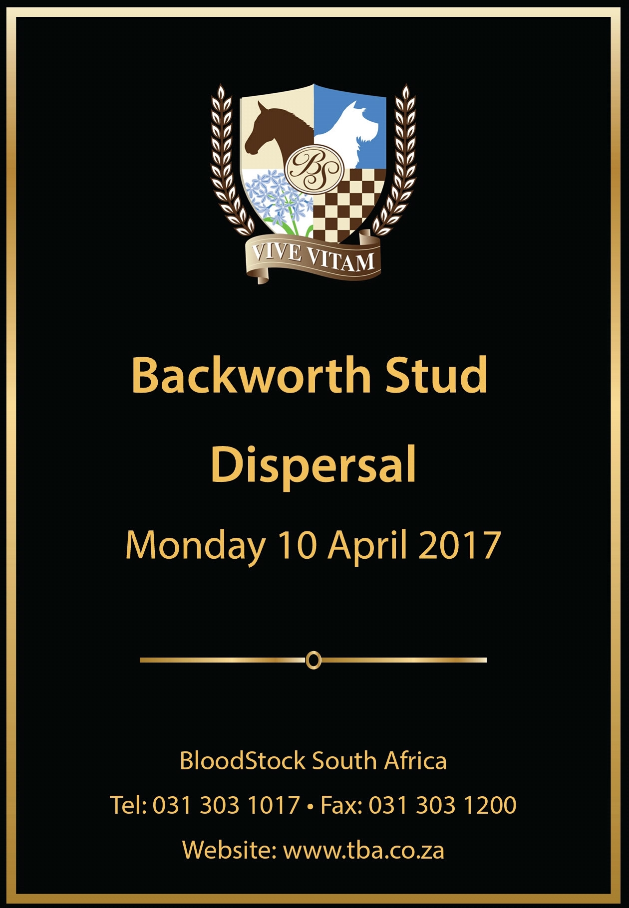 Backworth Stud Dispersal Sale: 10 April