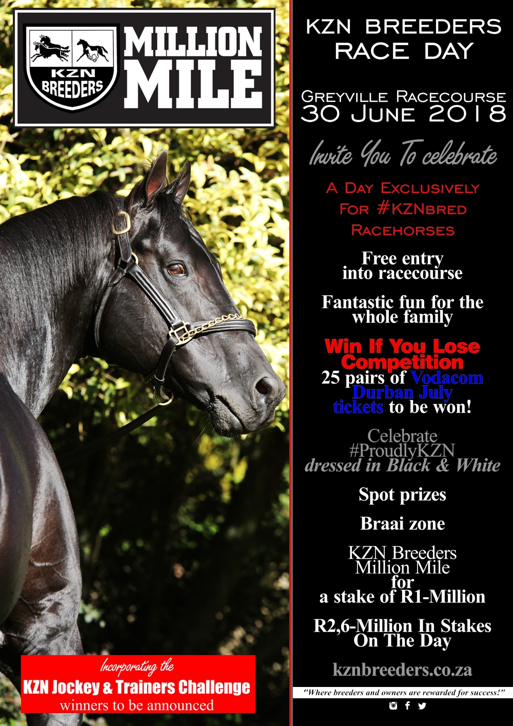 KZN Breeders Race Day – 30 June Greyville Racecourse