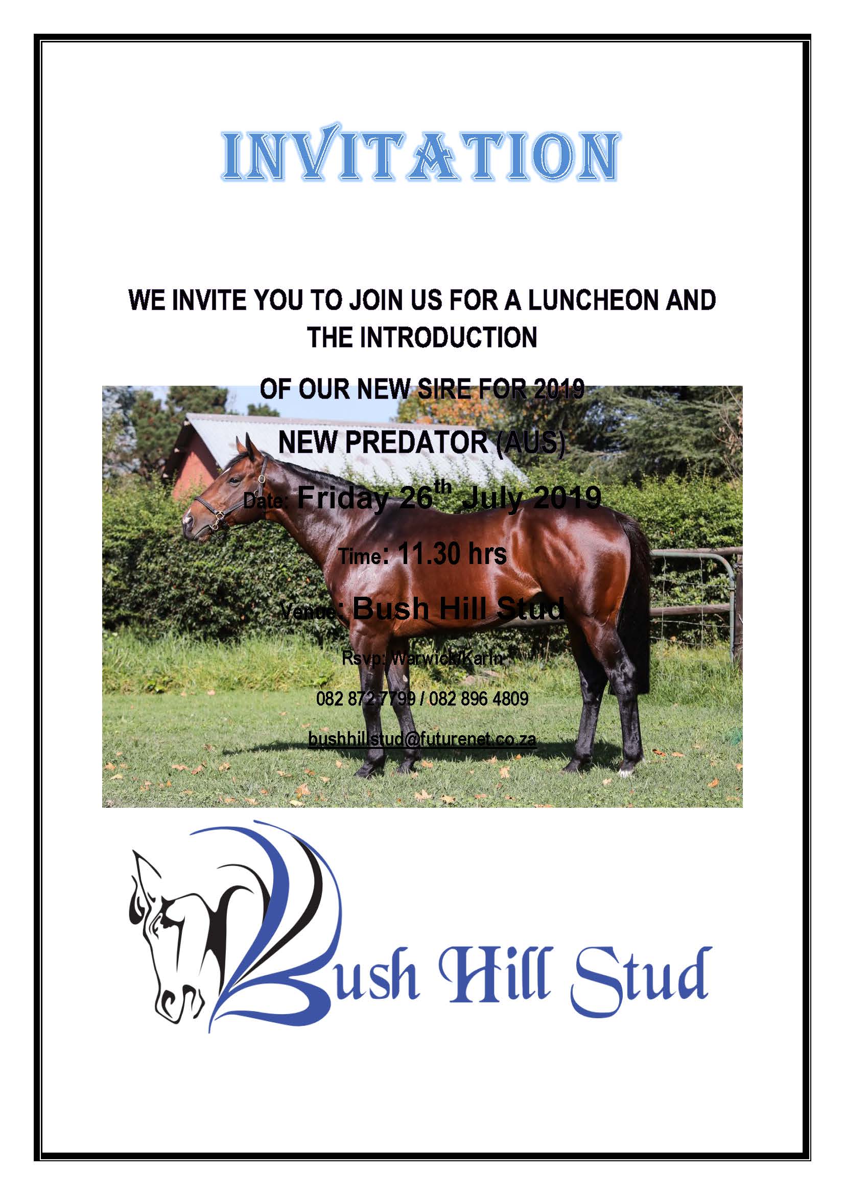 Invitation: New Predator Stallion Day