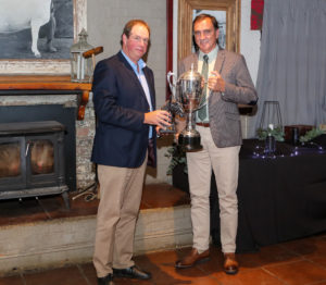 Henning Pretorius of Summerhill Equestrian collected the Award for Stallion Prospect, Act Of War, at the 2020 KZN Breeders Awards. Image: Candiese Lenferna